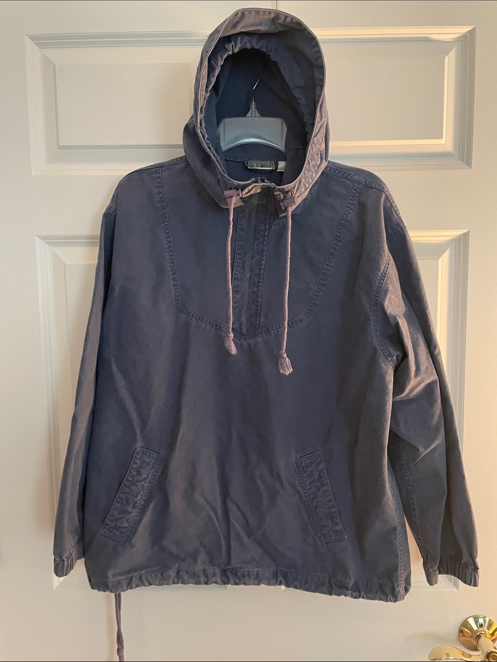 L.L. Bean Slate Blue Hooded Pullover Utility Jacket